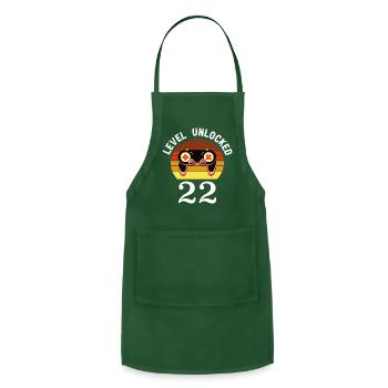 Level 22 Unlocked 22 Birthday 22 Years Old - Adjustable Apron - forest green - Front - Julia (174cm)
