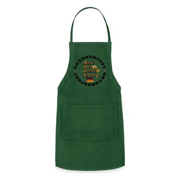 Oktoberfest Music Beer Pretzels Repeat - Adjustable Apron - forest green - Front - Julia (174cm)