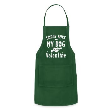 Cute Valentine Day My Dog Is My Valentine Love day - Adjustable Apron - forest green - Front - Julia (174cm)