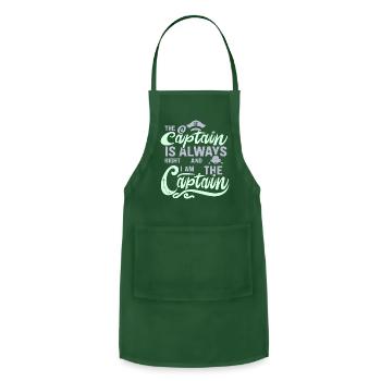 The Captain Is Always Right And I Am The Captain - Adjustable Apron - forest green - Front - Julia (174cm)