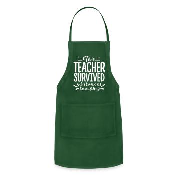 DESIGNthis teacher survived distance teaching back - Adjustable Apron - forest green - Front - Julia (174cm)