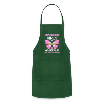 Encourage girls to be assertive and love their bod - Adjustable Apron - forest green - Front - Julia (174cm)