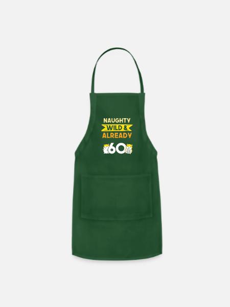 Gift 60 years birthday women Hamster - Adjustable Apron - forest green