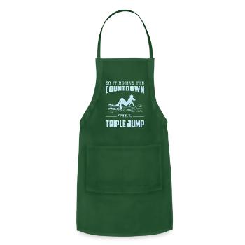 Stress is caused by not Triple Jump - Adjustable Apron - forest green - Front - Julia (174cm)