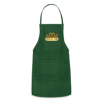 Pretzel snack, beer, hard, chef, cook, boil - Adjustable Apron - forest green - Front - Julia (174cm)