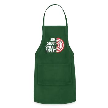 Aim Shoot Swear Repeat - Adjustable Apron - forest green - Front - Julia (174cm)