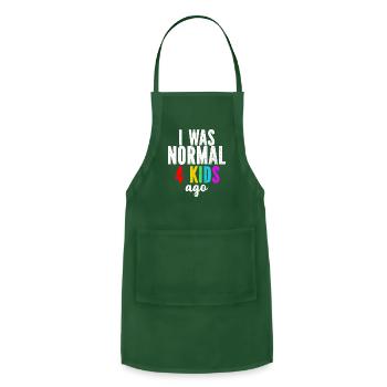 I Was Normal 4 Kids Ago - Adjustable Apron - forest green - Front - Julia (174cm)