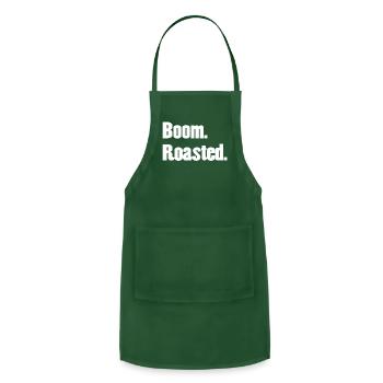 Boom Roasted Funny Office - Adjustable Apron - forest green - Front - Julia (174cm)