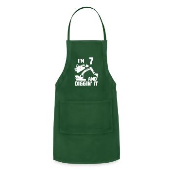 I'm 7 and Diggin' It - Adjustable Apron - forest green - Front - Julia (174cm)