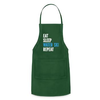 Eat Sleep Water Ski Repeat - Adjustable Apron - forest green - Front - Julia (174cm)