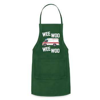 Paramedic - wee woo - Adjustable Apron - forest green - Front - Julia (174cm)