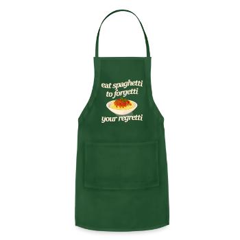 Eat Spaghetti To Forgetti Your Regretti - Adjustable Apron - forest green - Front - Julia (174cm)