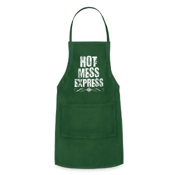 Hot Mess Express Scroll Swea - Adjustable Apron - forest green - Front - Julia (174cm)