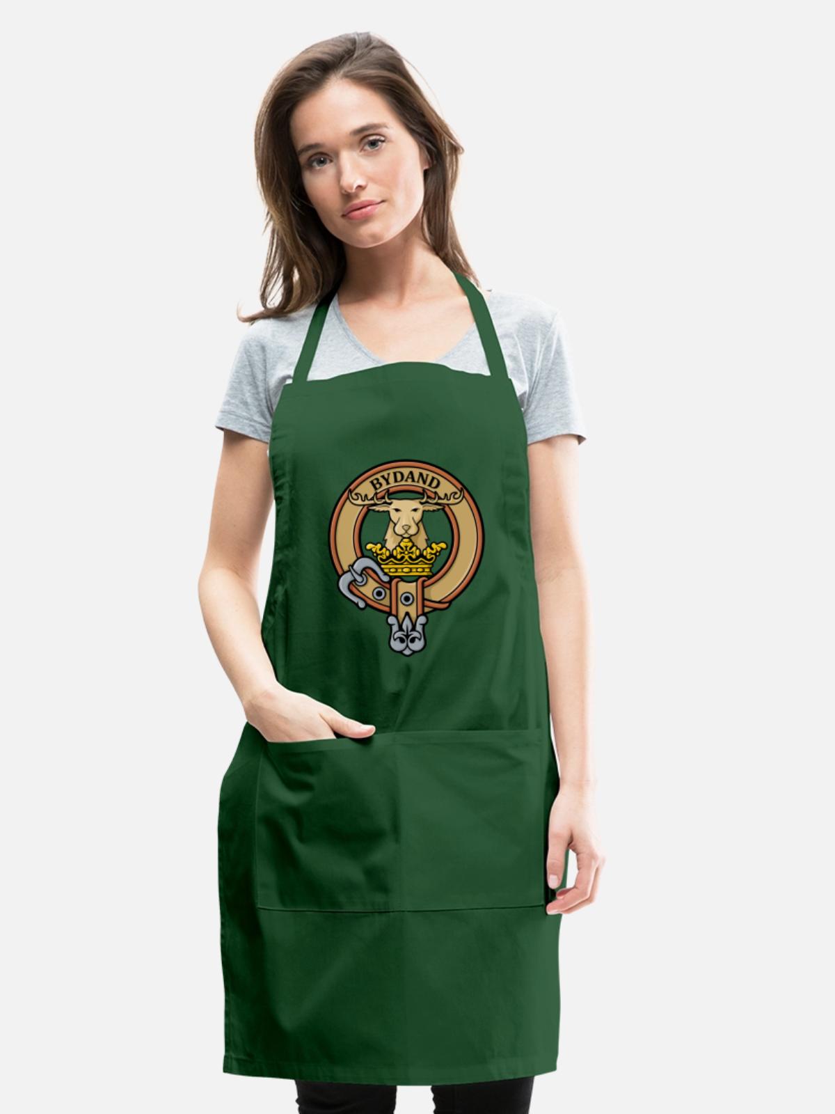 Clan Gordon Crest - Adjustable Apron - forest green - Front - Julia (174cm)