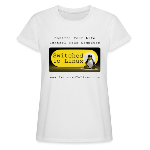 Switched to Linux Logo with Black Text - Women's Relaxed Fit T-Shirt