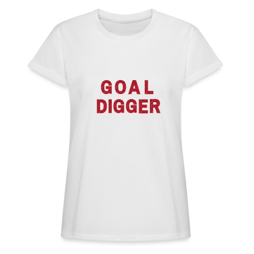 Red Glitter Goal Digger - Women's Relaxed Fit T-Shirt