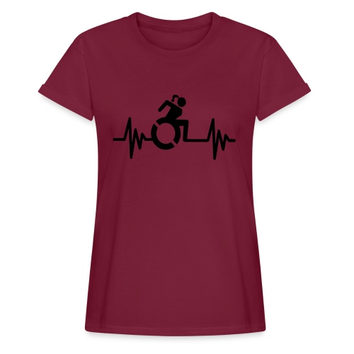 Wheelchair girl with a heartbeat. frequency # - Women's Relaxed Fit T-Shirt