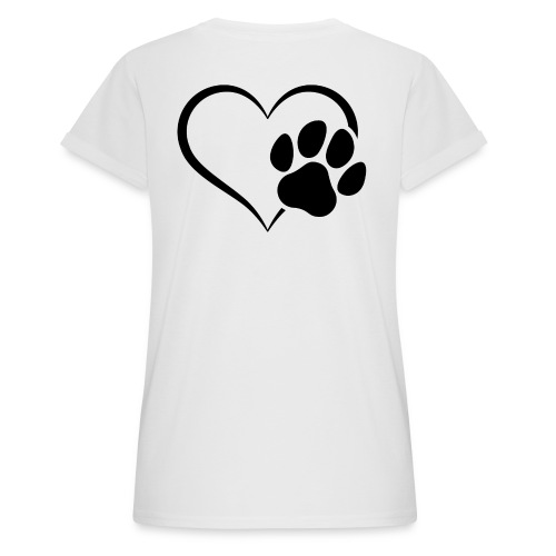 Pawprint Heart - Back - Women's Relaxed Fit T-Shirt