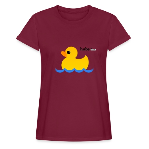 Hubs Duck - Wordmark and Water - Women's Relaxed Fit T-Shirt