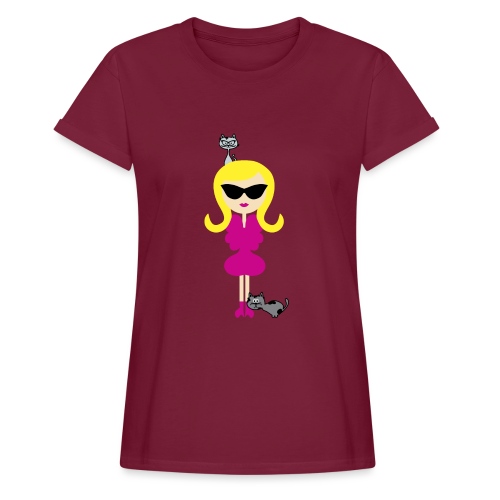 A Blonde Cutie and Her Lovely Cats - Women's Relaxed Fit T-Shirt