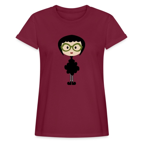 Stylish Fashion Girl and Big Green Glasses - Women's Relaxed Fit T-Shirt