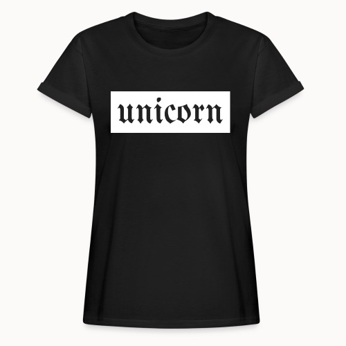 Gothic Unicorn Text White Background - Women's Relaxed Fit T-Shirt