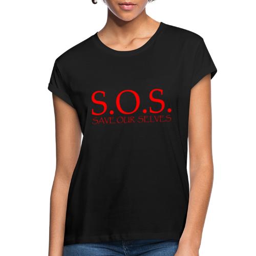sos no emotion red - Women's Relaxed Fit T-Shirt