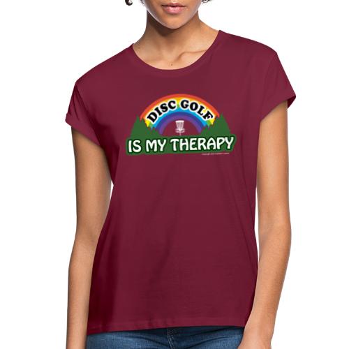 Disc Golf is My Therapy Rainbow Basket Shirt Gifts - Women's Relaxed Fit T-Shirt