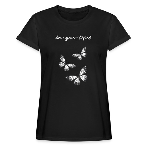 be_you_tiful_grey_white_text - Women's Relaxed Fit T-Shirt
