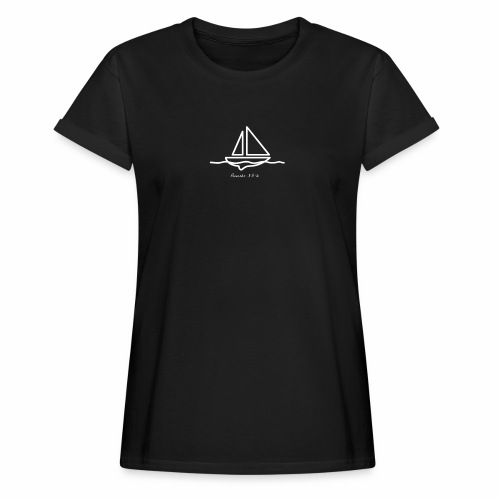 Sailboat logo, Proverbs 3:5-6 white 1 - Women's Relaxed Fit T-Shirt