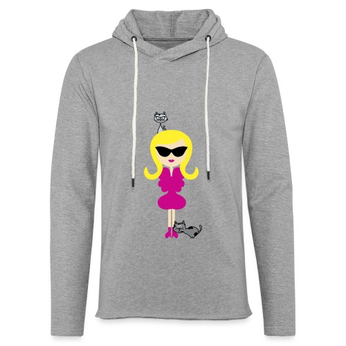 A Blonde Cutie and Her Lovely Cats - Unisex Lightweight Terry Hoodie