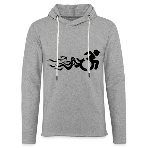Wheelchair user with flames, disability - Unisex Lightweight Terry Hoodie