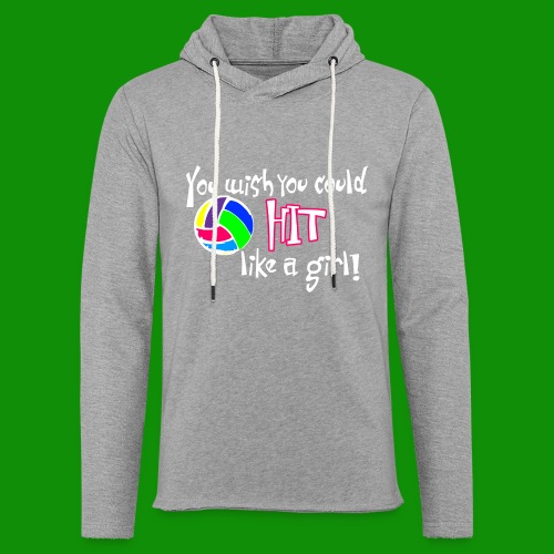 Hit Like a Girl Volleyball - Unisex Lightweight Terry Hoodie