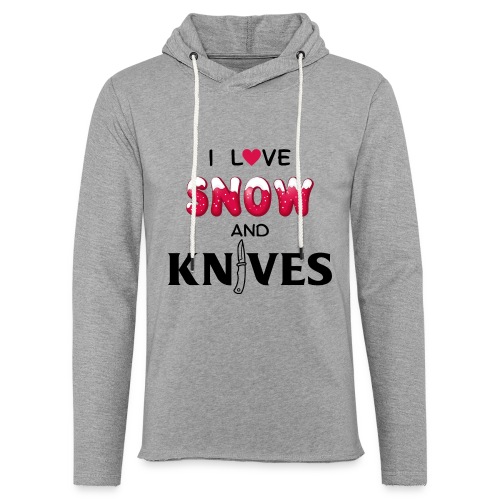 I Love Snow and Knives - Unisex Lightweight Terry Hoodie