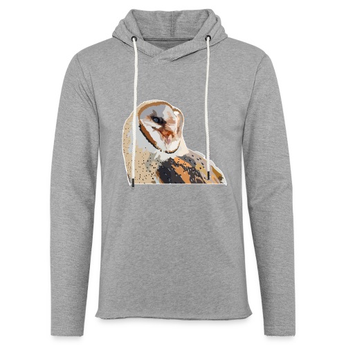 Majestic Barn Owl - White and Brown Owl - Wildlife - Unisex Lightweight Terry Hoodie