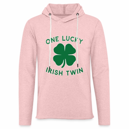 Lucky Twin St Patrick Day Irish Shamrock Gift. - Unisex Lightweight Terry Hoodie