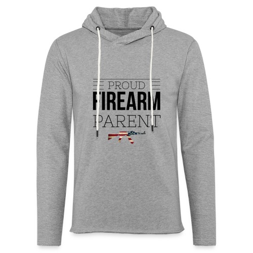 Proud Firearm Parent, Black Logo - Unisex Lightweight Terry Hoodie