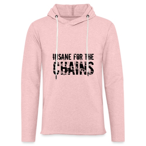 Insane For the Chains Disc Golf Black Print - Unisex Lightweight Terry Hoodie