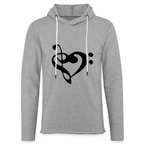 musical note with heart - Unisex Lightweight Terry Hoodie