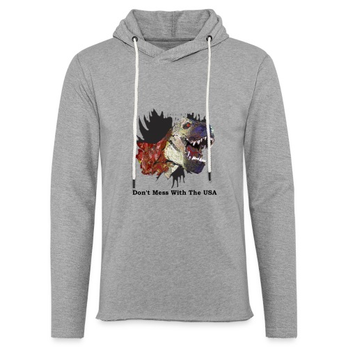 T-rex Mascot Don't Mess with the USA - Unisex Lightweight Terry Hoodie