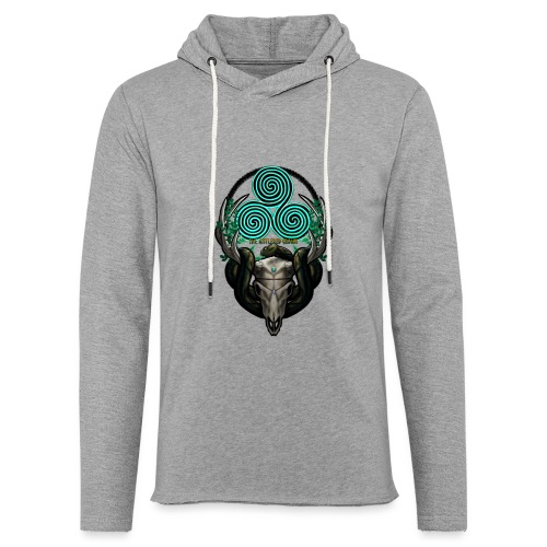The Antlered Crown (Color Text) - Unisex Lightweight Terry Hoodie