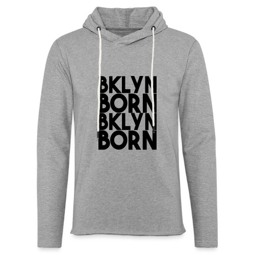 BKLYN Born Bold Repeat Black Graphic - Unisex Lightweight Terry Hoodie