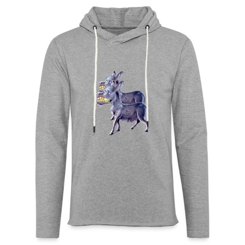 Funny Keep Smiling Donkey - Unisex Lightweight Terry Hoodie
