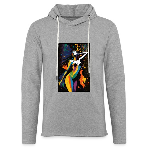 Vibing in the Night - Colorful Minimal Portrait - Unisex Lightweight Terry Hoodie