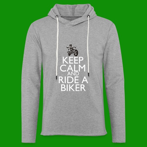 Keep Calm & Ride a Biker - Unisex Lightweight Terry Hoodie