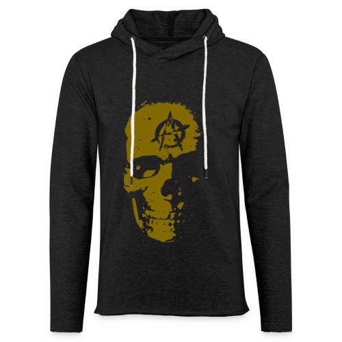 Anarchy Skull Gold Grunge Splatter Dots Gift Ideas - Unisex Lightweight Terry Hoodie