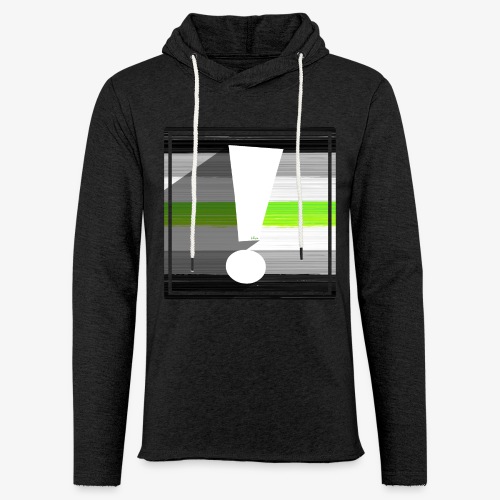 Agender Pride Flag Exclamation Point Shadow - Unisex Lightweight Terry Hoodie