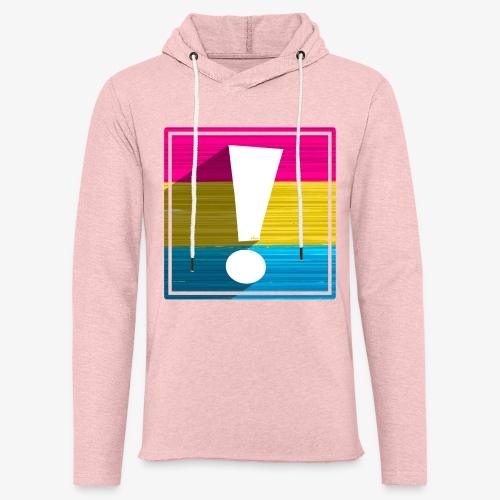 Pansexual Pride Flag Exclamation Point Shadow - Unisex Lightweight Terry Hoodie