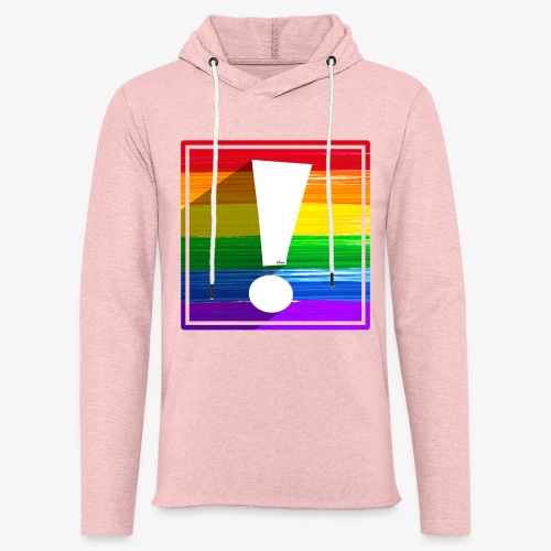 LGBTQ Pride Flag Exclamation Point Shadow - Unisex Lightweight Terry Hoodie