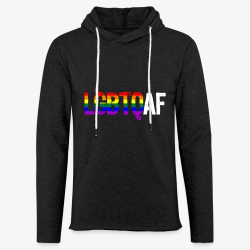 LGBTQ AF LGBTQ as Fuck Rainbow Pride Flag - Unisex Lightweight Terry Hoodie
